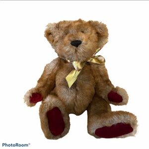 Vintage Dan Dee Collector Teddy Bear Plush brown velvet Stuffed Animal Toy